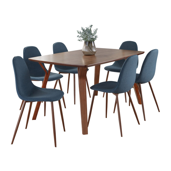 Folia Pebble - 7 Piece Mid Century Modern Dining Set