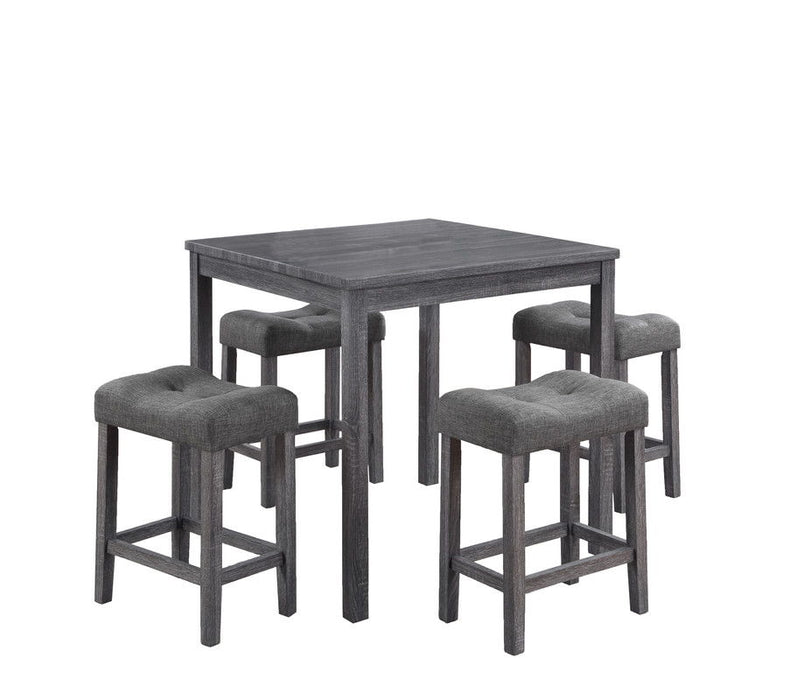 Lucian - Counter Height Pub Table With Tufted Linen Stools