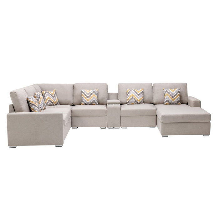 Nolan - 7 Piece Sectional Sofa With Pillows And Interchangeable Legs