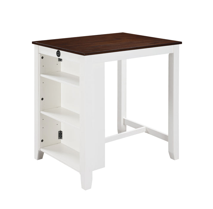 Graham - Small Space Counter Height Dining Table With USB Charging Ports And Shelves