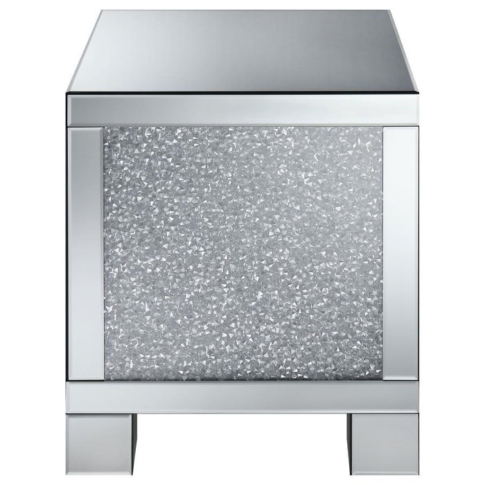 Layton Square End Table Silver And Clear Mirror