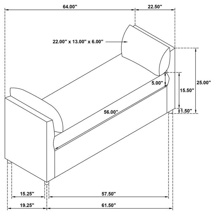 Robin - Upholstered Accent Bench With Raised Arms And Pillows