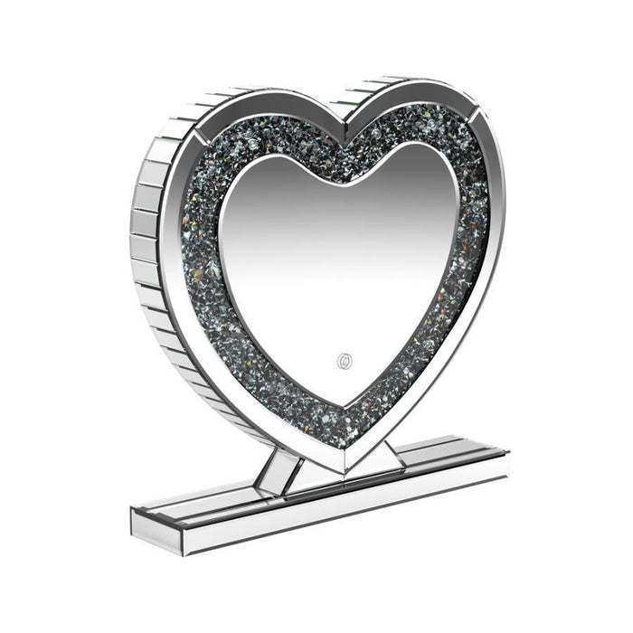 Heart Shape Table Mirror Silver