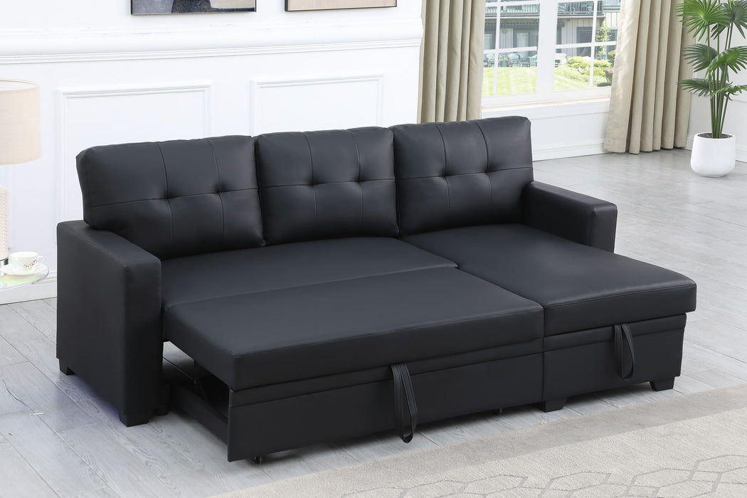 Upholstered Pull Out Sectional Sofa With Chaise