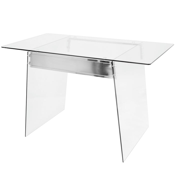 Glacier - Contemporary Desk - Clear / Chrome