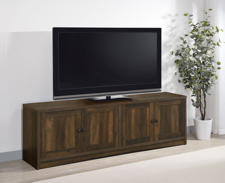 Laughlin - 4 Door Engineered Wood TV Stand - Dark Pine