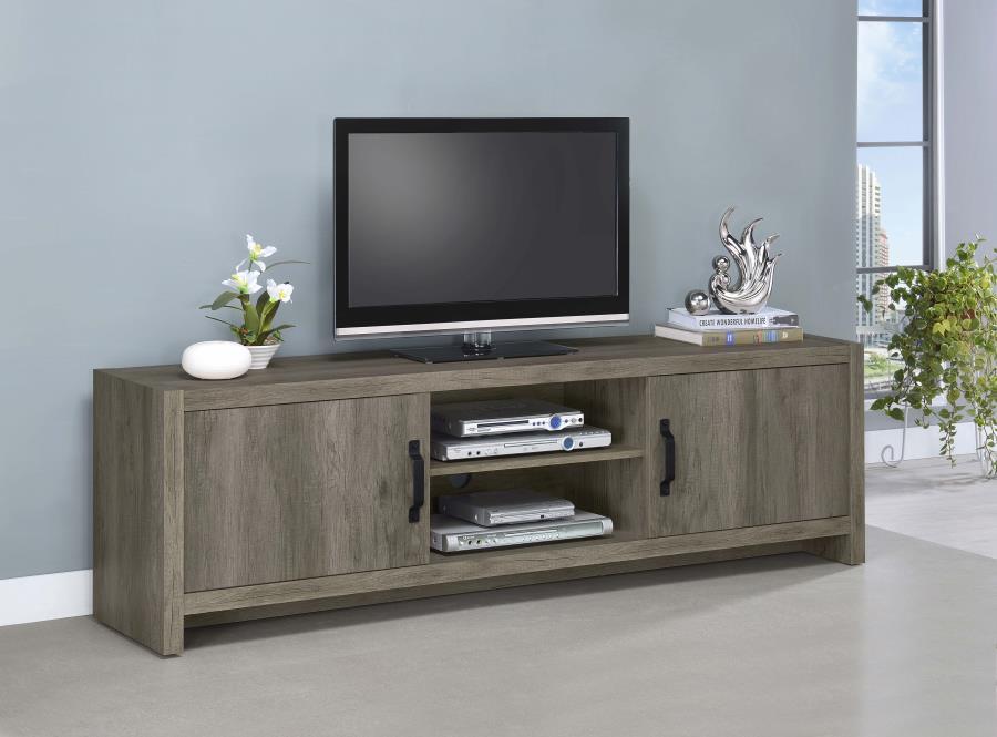 2-door Tv Console Grey Driftwood