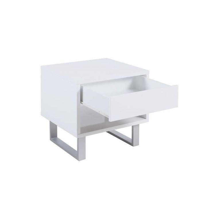 1-drawer End Table High Glossy White