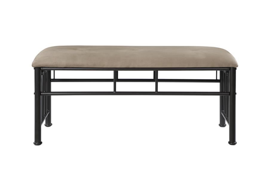 Livingston Collection - Brown - Livingston Upholstered Bench Brown And Dark Bronze