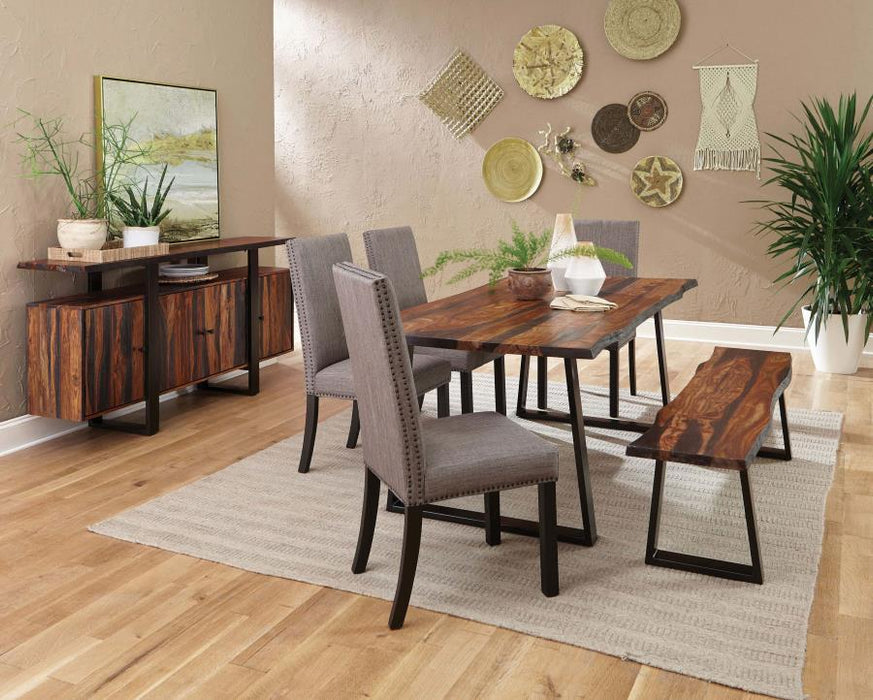 Ditman Live Edge Dining Table Grey Sheessam And Black