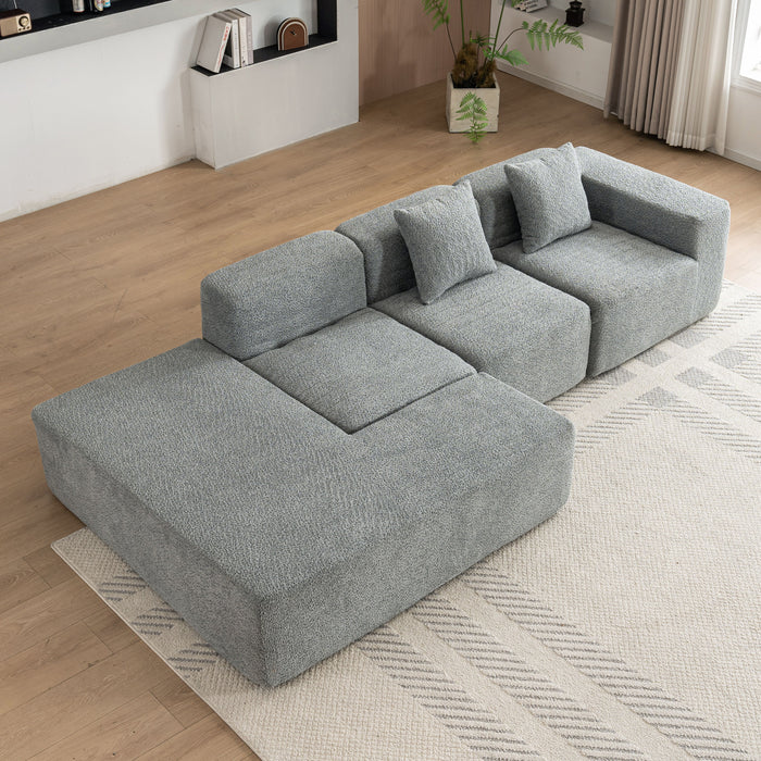 Sectional Sofa Full-Compressed Sofa Couch Free-Combined Sofa For Living Room