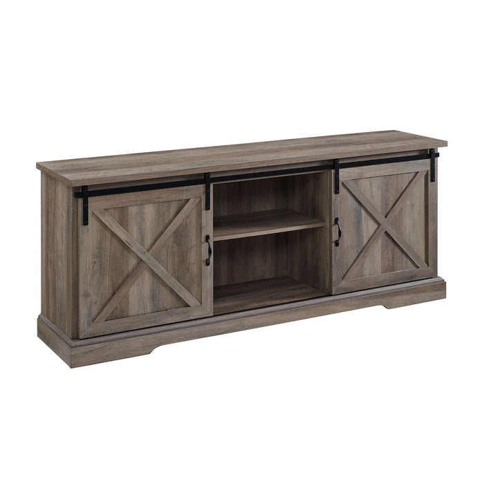 Farmhouse Sliding X Barn Door TV Stand