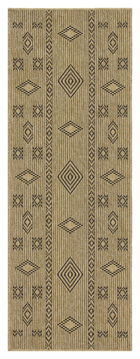 Earth - 7'10" X 10'3" Indoor, Outdoor Area Rug - Natural / Black