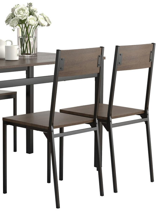 Dark Brown - 5-piece Dining Set Ark Brown And Matte Black