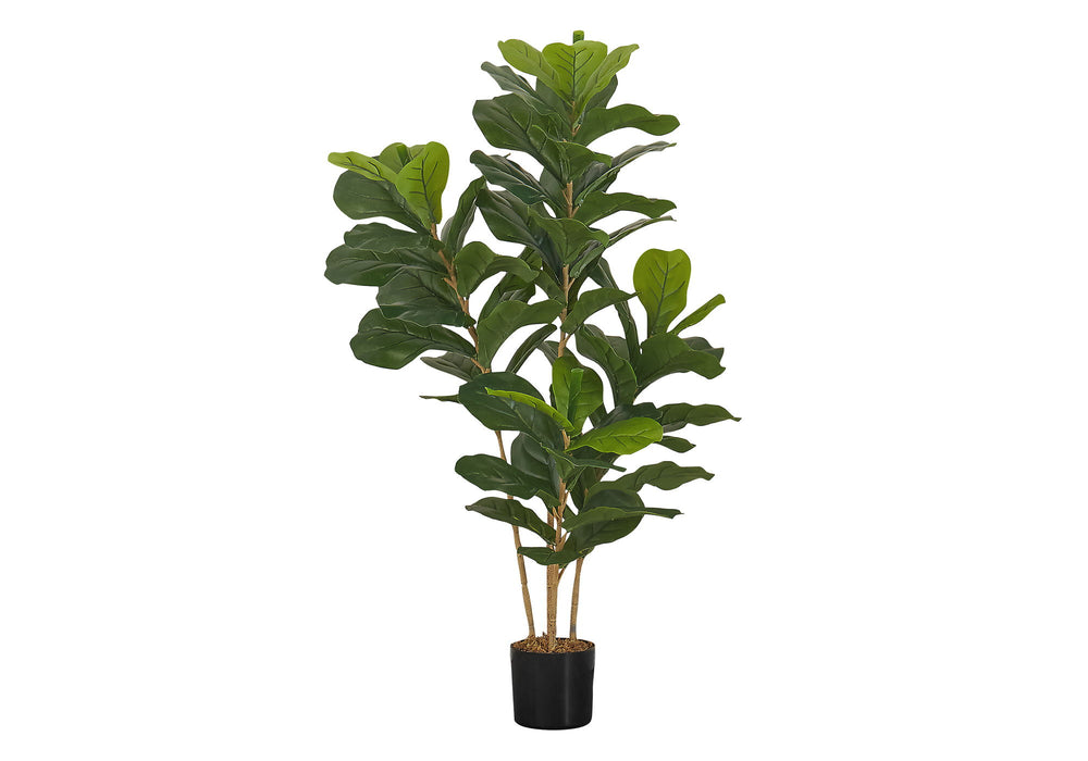 Artificial Plant, 41" Tall, Fiddle Tree, Indoor, Faux, Fake, Floor, Greenery, Potted, Real Touch, Decorative - Green / Black