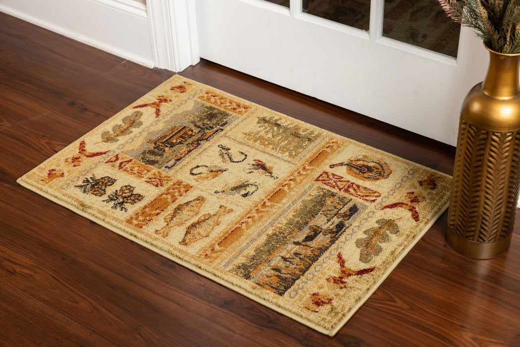 Woodland - GC_RST5602 Cream 5' x 7' Lodge Area Rug