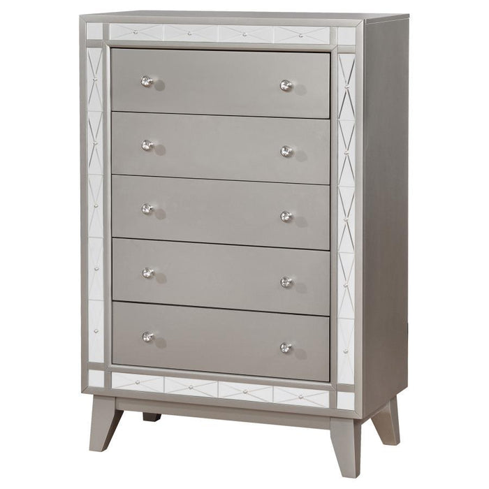 Leighton Collection - Leighton 5-drawer Chest Metallic Mercury