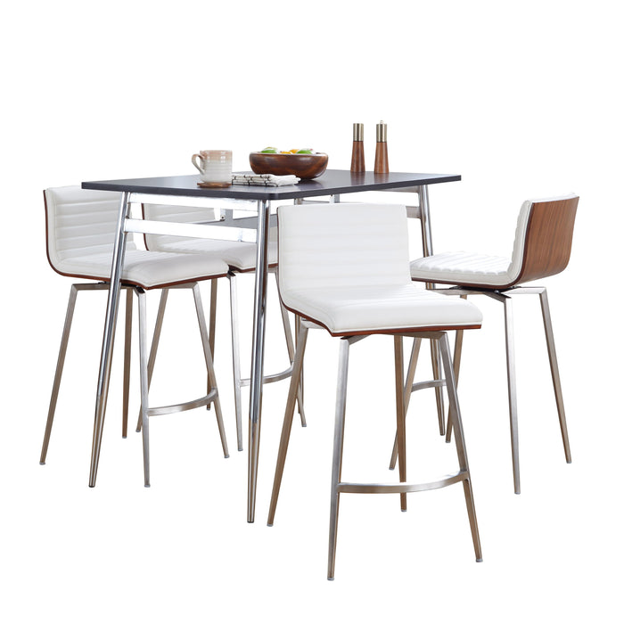 Marcel Mason - 5 Piece Swivel Contemporary Counter Height Dining Set