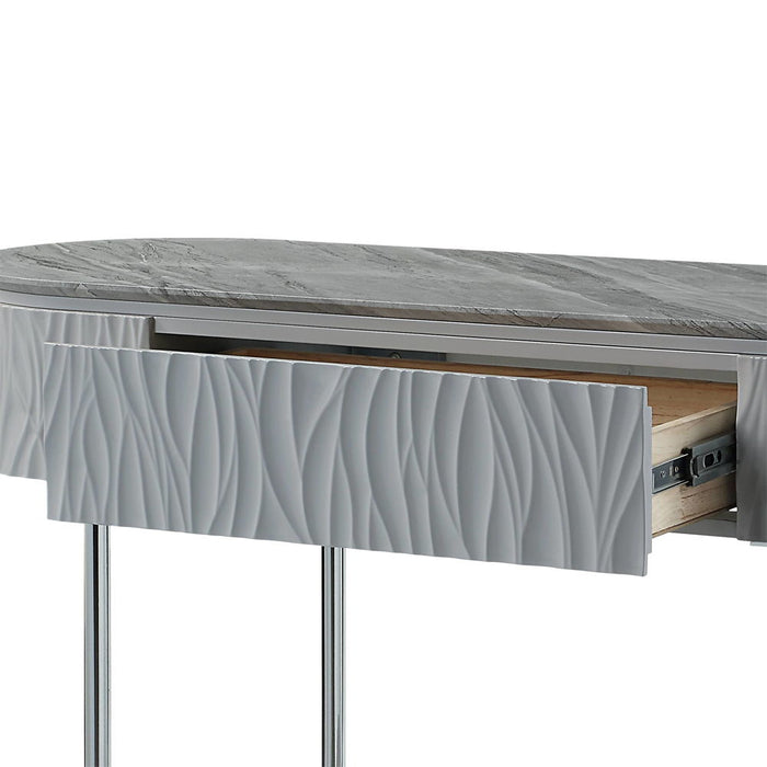 Yukino - Sofa Table - Gray High & Chrome