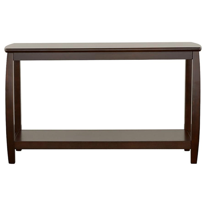 Living Room : Wood Top Occasional Tables - Rectangular Sofa Table With Lower Shelf Espresso