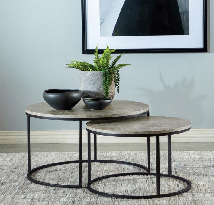 Grey Faux Marble - 2 Pc Nesting Coffee Table