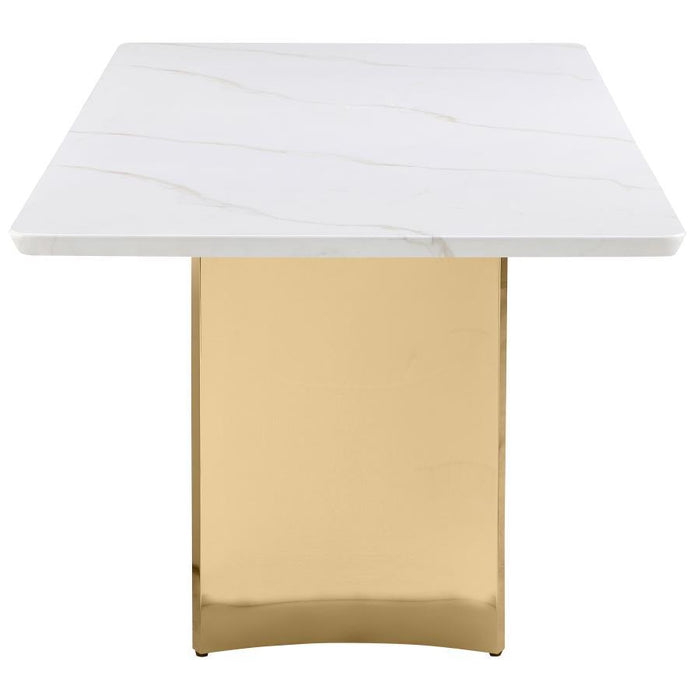 Galiano - Rectangular Stone Top Dining Table - White