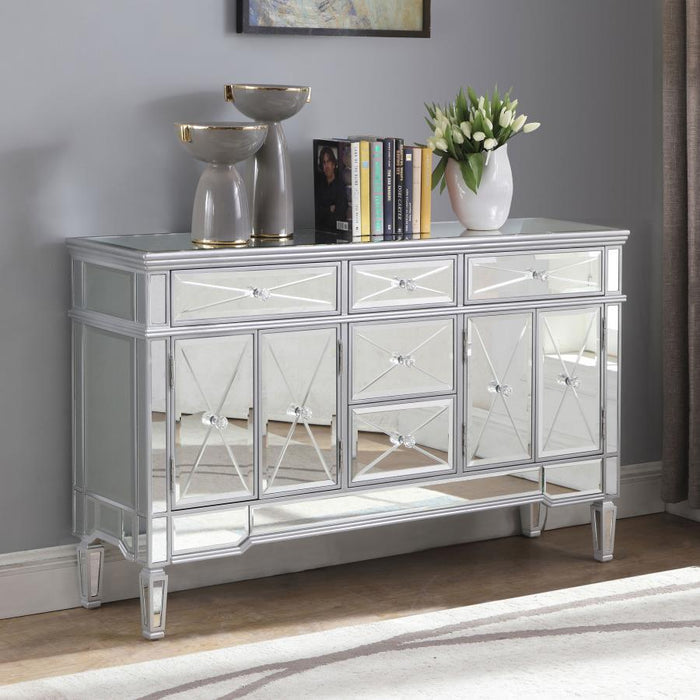 5-drawer Accent Cabinet Silver