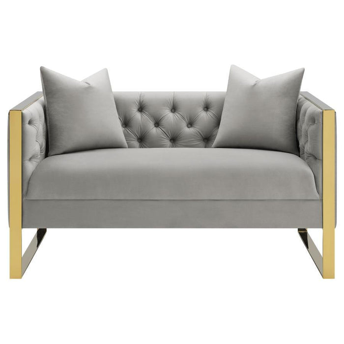 Grey - Eastbrook Tufted Back Loveseat Grey