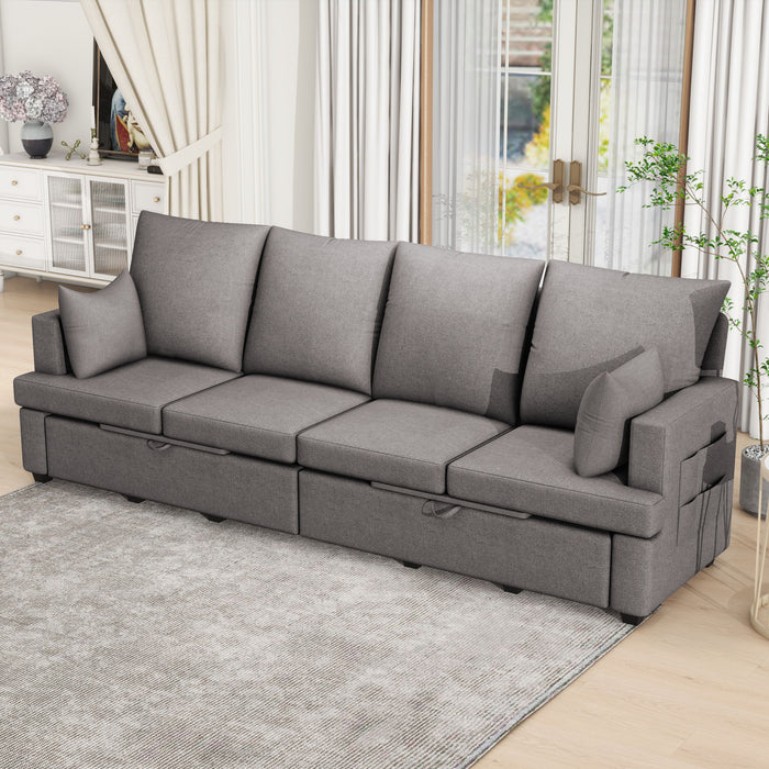 Modern Modular Sofa, Chenile Sectional Couch Set With 2 Pilows Included, Freely Combinable Indoor Funiture For Living Room, Apartment, Office