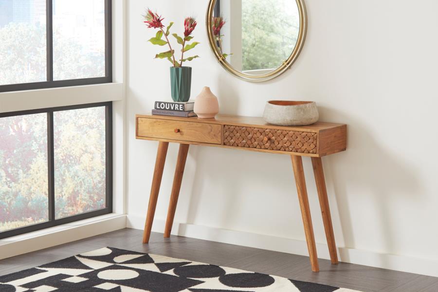 2-drawer Console Table Natural Brown