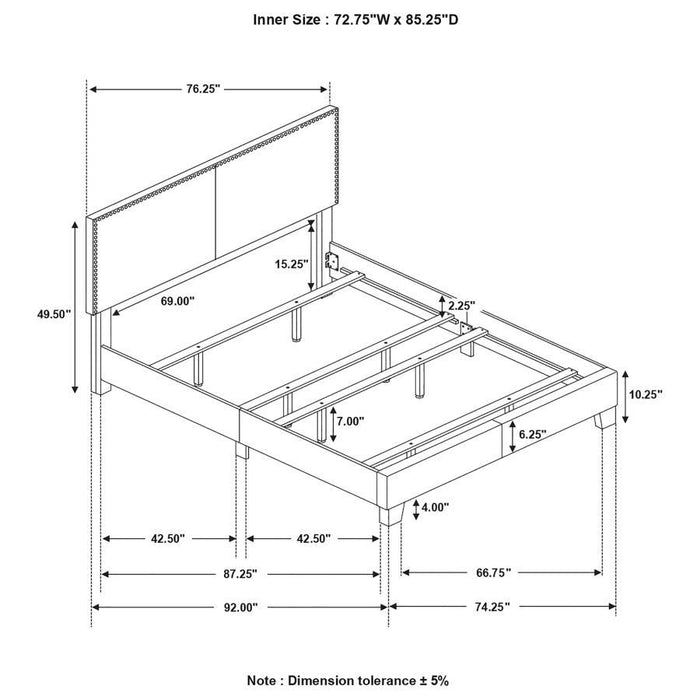 Boyd - Upholstered Bed with Nailhead Trim