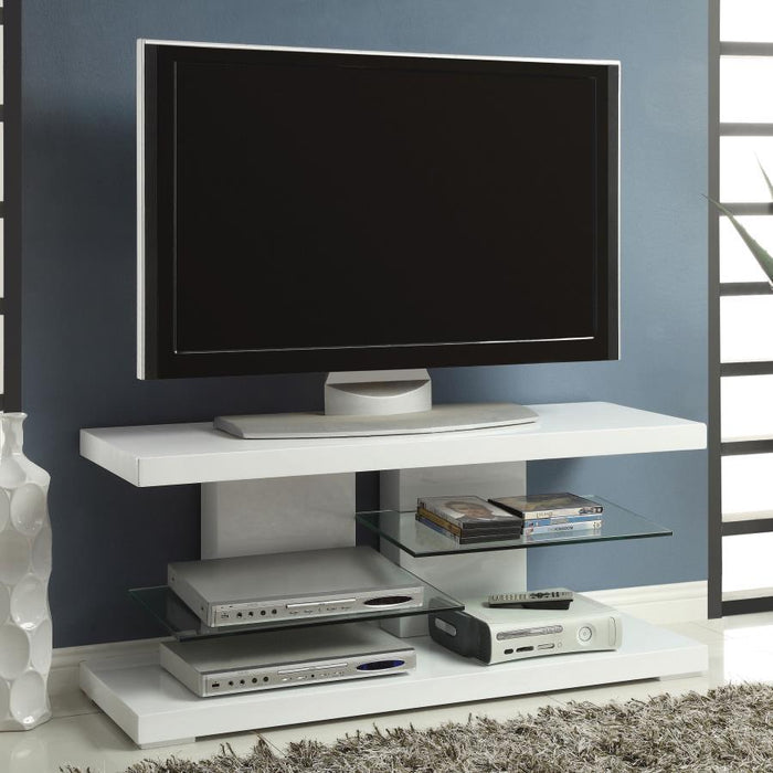 Living Room : Tv Consoles - 2-shelf Tv Console Glossy White