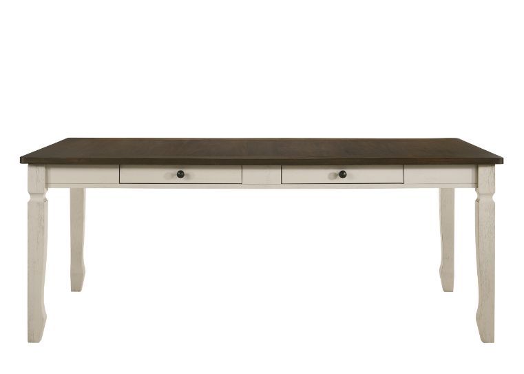 Fedele - Dining Table - Weathered Oak & Cream Finish