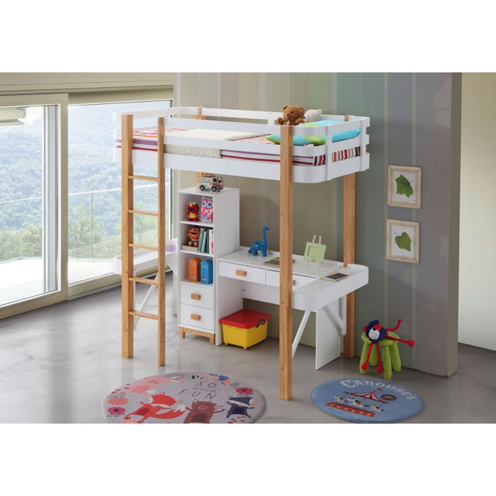 Rutherford - Loft Bed - White & Natural