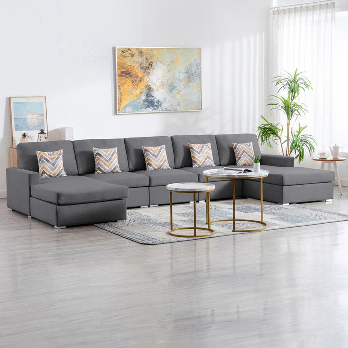 Nolan - Fabric 5 Piece Sectional Sofa With Interchangeable Legs