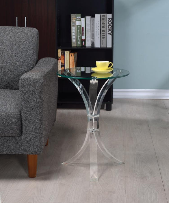 Round Accent Table Clear