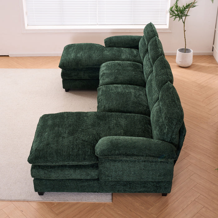 U-Shaped Profile Sofa, Including Two Single Seats And Two Chaise, Modular Sofa, Chenille Sofa