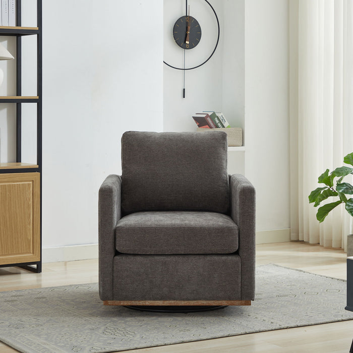 Square Upholstered Swivel Accent Chair And Comfy Accent Single Sofa Chair, 360° Club Chair, Lounge Armchair For Living Room Bedroom Apartment Nursery