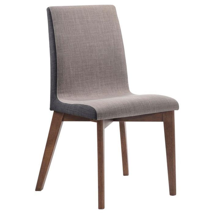 Redbridge Collection - Light Grey - Redbridge Upholstered Side Chairs Grey And Natural Walnut (Set of 2)