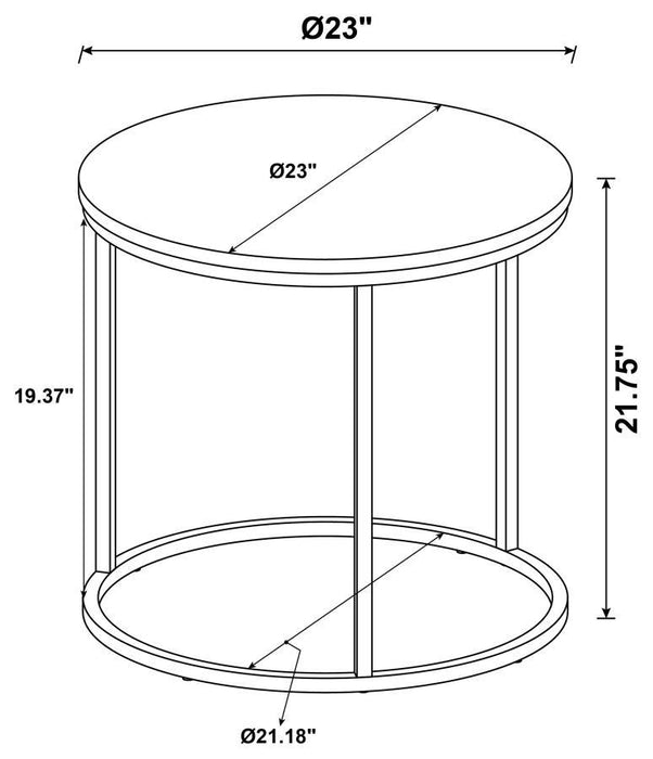 Grey Faux Marble - End Table