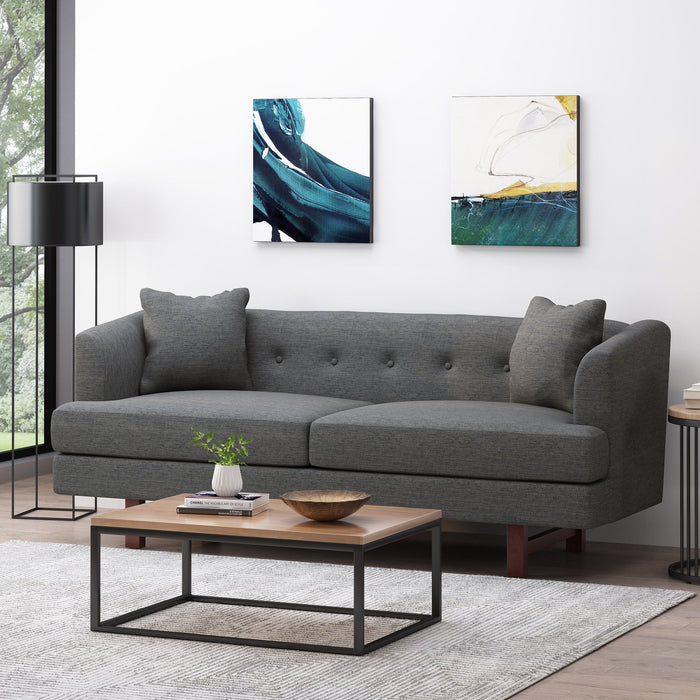 Comfy 3 Seat Sofa With Wooden Legs, For Living Room And Study - Charcoal