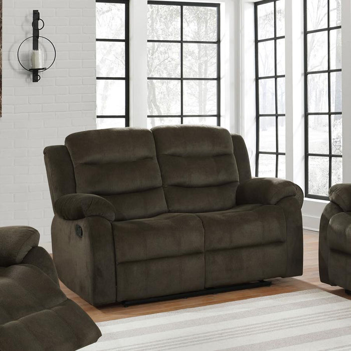 Rodman Motion Collection - Olive Brown - Rodman Pillow Top Arm Motion Loveseat Olive Brown