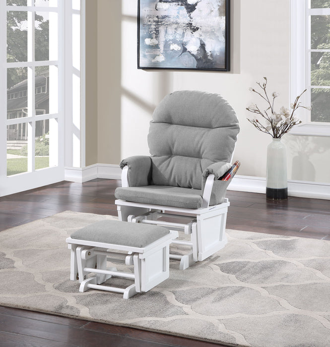 Madison - Glider & Ottoman - White Base