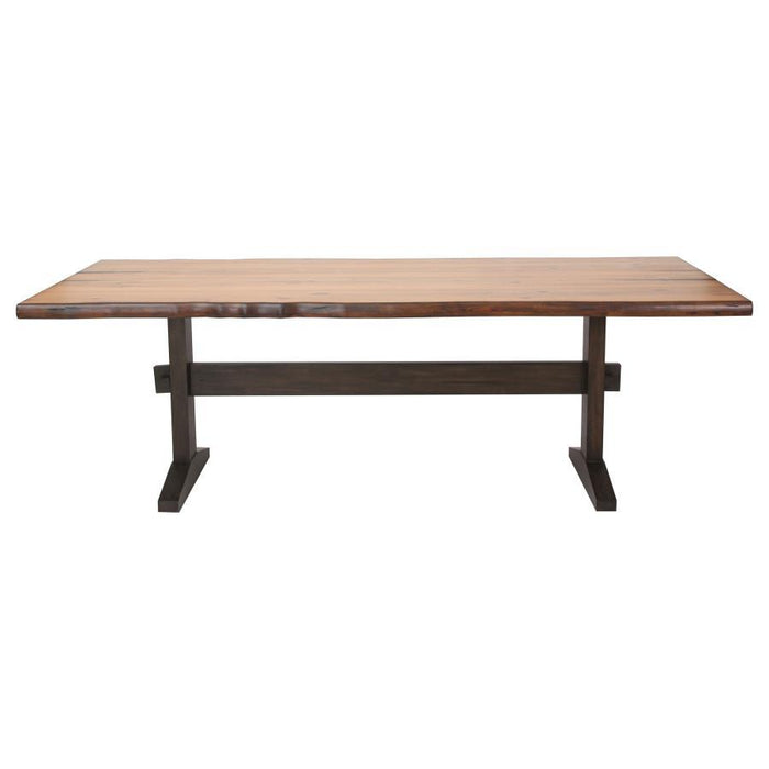 Bexley - 5 Piece Rectangular Live Edge Dining Table Set - Honey