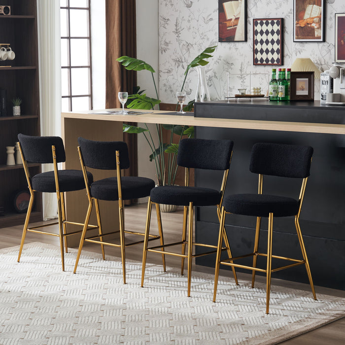 Modern Teddy Fabric Upholstered Bar Stools