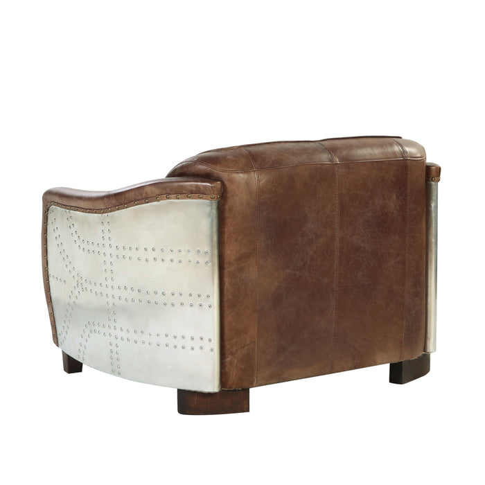 Brancaster - Grain Leather Loveseat - Brown