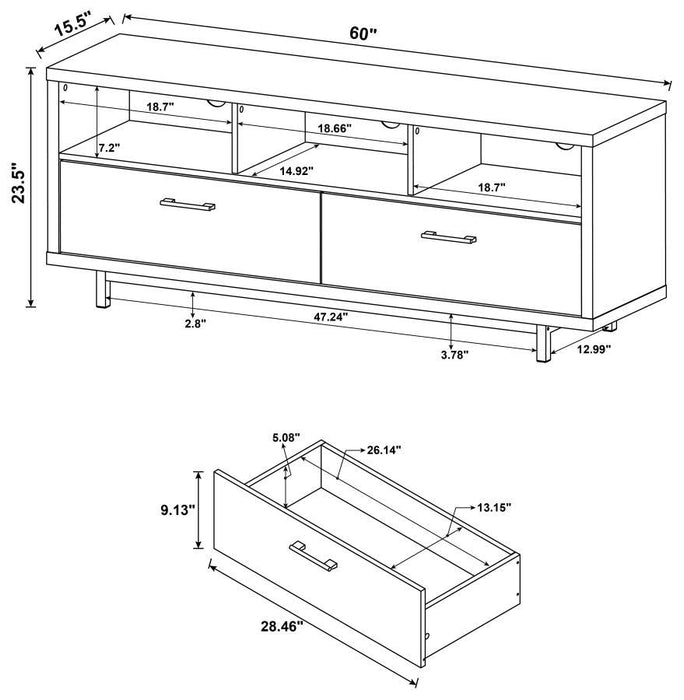 Casey - 2-Drawer Engineered Wood 60" TV Stand