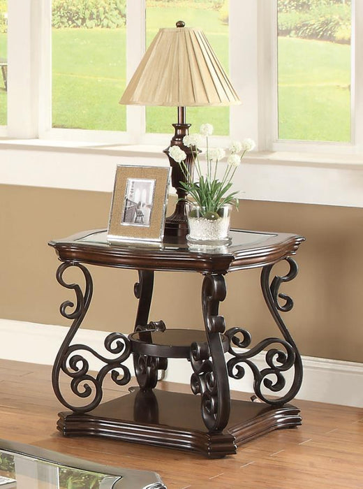 Living Room :traditional Occasional Tables - Sir Rawlinson End Table Deep Merlot And Clear