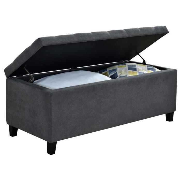 Accent : Benches & Ottomans - Charcoal - Lift Top Storage Bench Charcoal