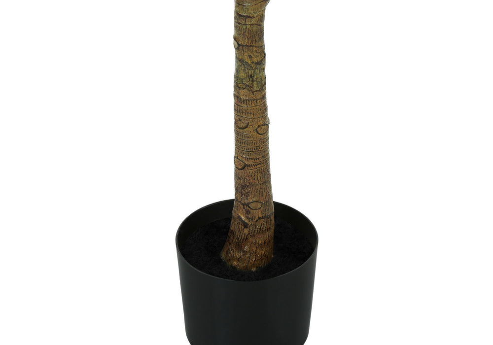 Artificial Plant, 47" Tall, Fiddle Tree, Indoor, Fake, Floor, Greenery, Potted, Real Touch, Decorative - Green / Black